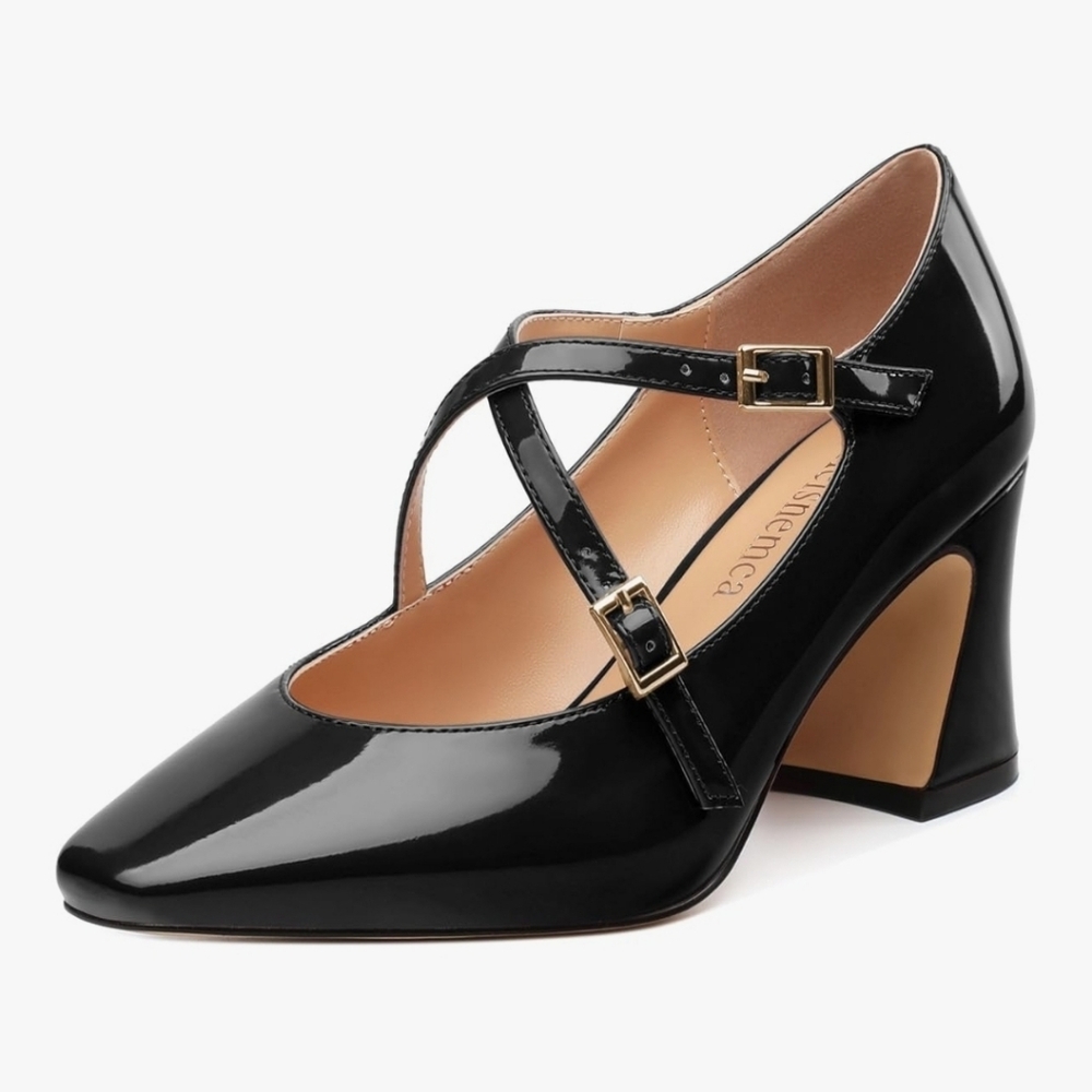 Heisnemca Patent Block Heels